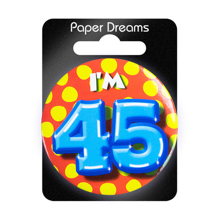 I'm 45 Button 45 Jaar 5,5cm