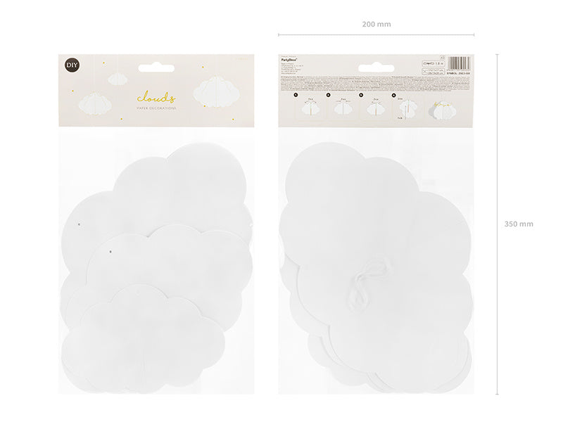 Hangdecoratie Wolken Wit 3st