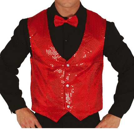 Glitter Gilet Rood