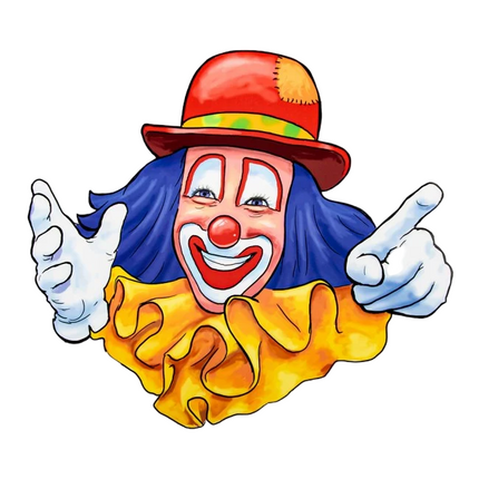 Raamsticker Clown Rode Hoed 40cm