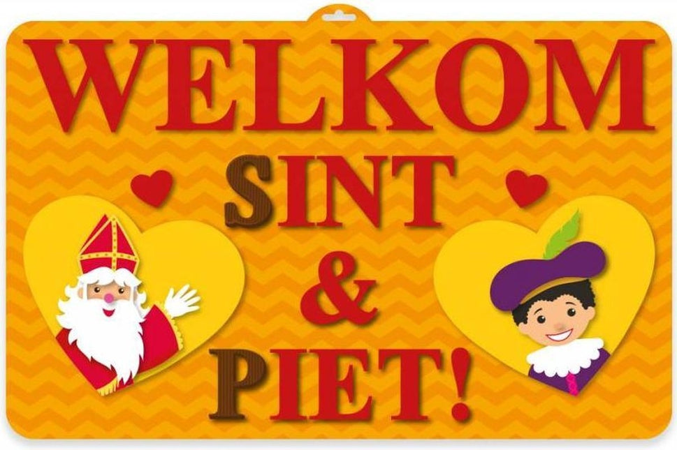 Sint en Piet Kleurplaat Deurbord 58cm