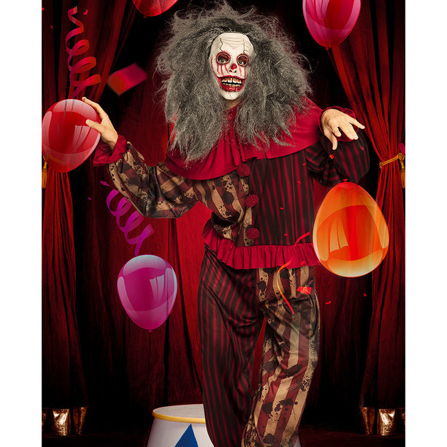 Halloween Masker Clown Grijs Haar