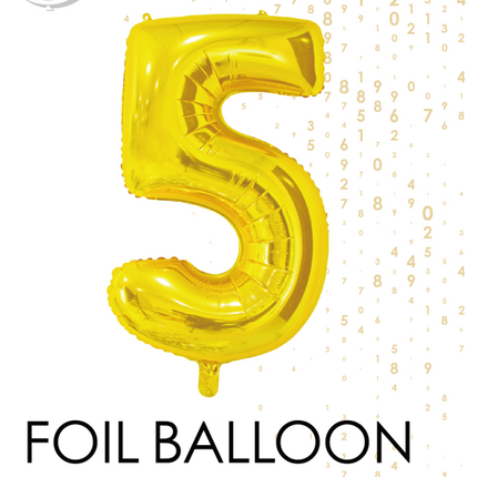 Folieballon Cijfer 5 Goud 66cm