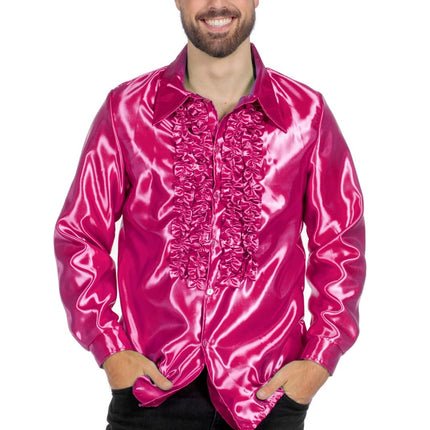 Disco Blouse Ruches Fuchsia