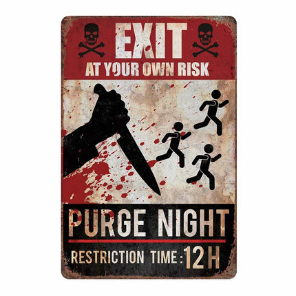 Halloween Wanddecoratie Purge Night Bord 36cm