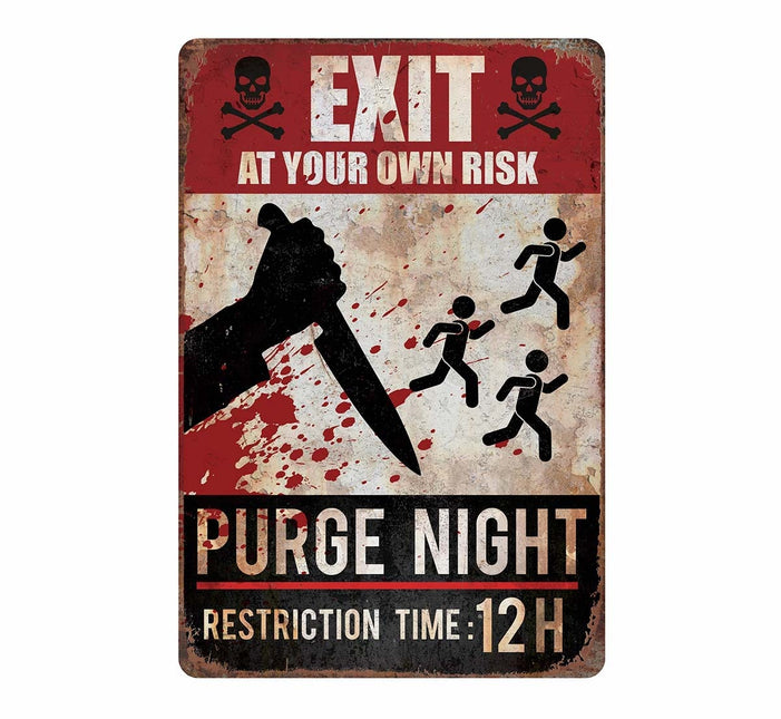 Halloween Wanddecoratie Purge Night Bord 36cm