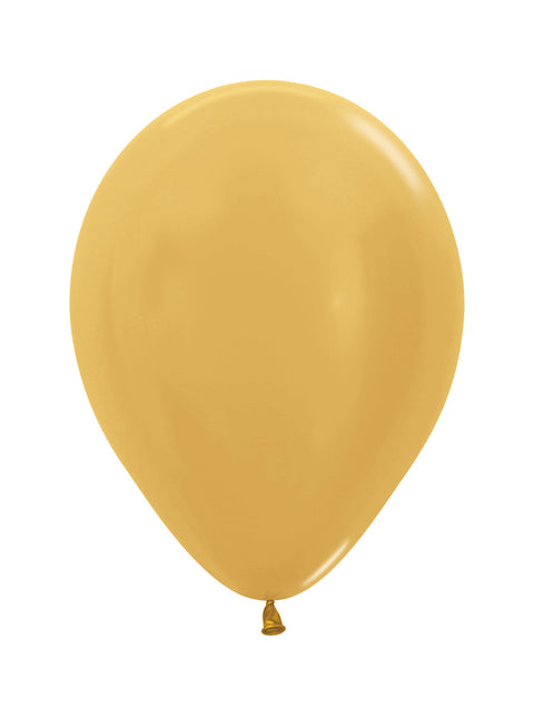 Ballonnen Metallic Gold 25cm 100st