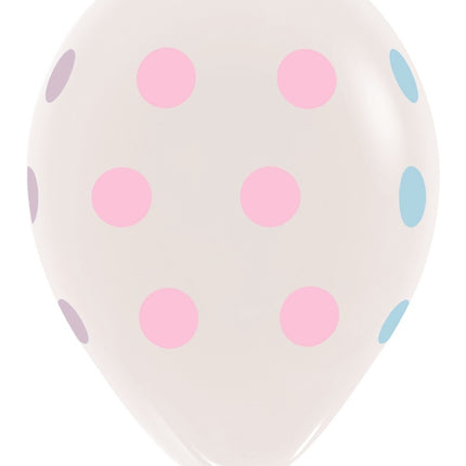 Ballonnen Pastel Polka Dots Clear 30cm 25st