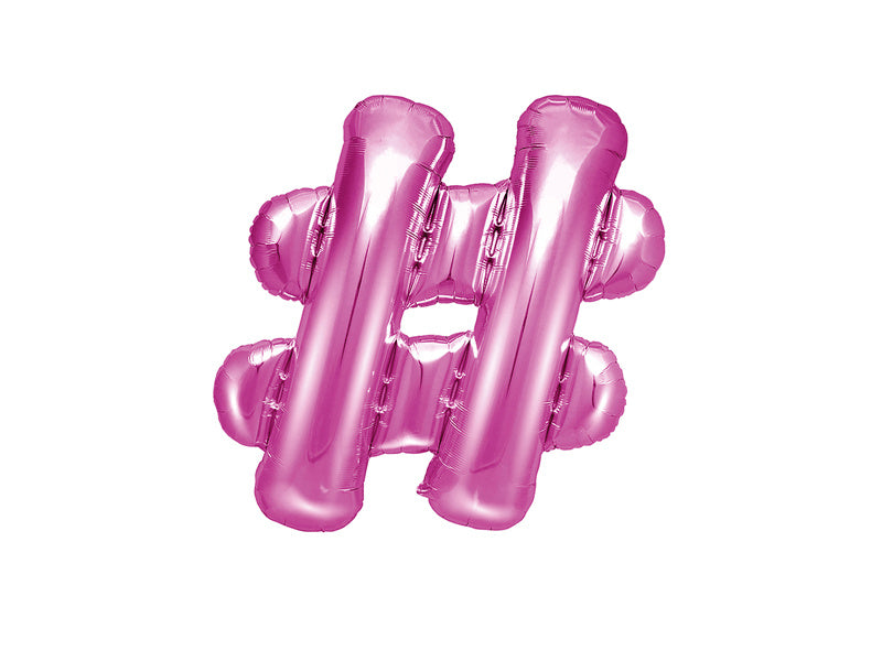 Folie Ballon Letter # Roze Leeg 35cm