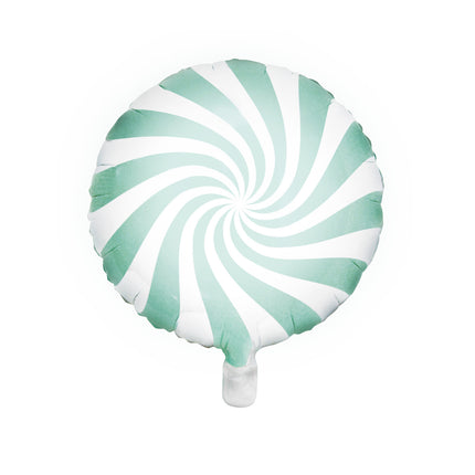 Helium Ballon Mintgroen Swirl 45cm leeg