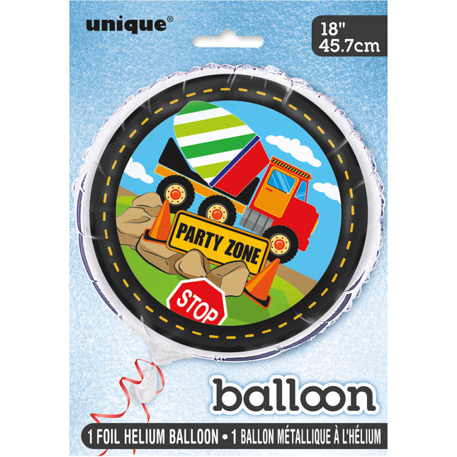 Helium Ballon Bouw 45cm leeg