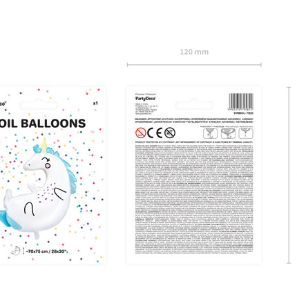 Helium Ballon Unicorn Leeg 75cm