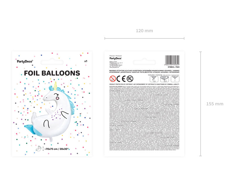 Helium Ballon Unicorn Leeg 75cm