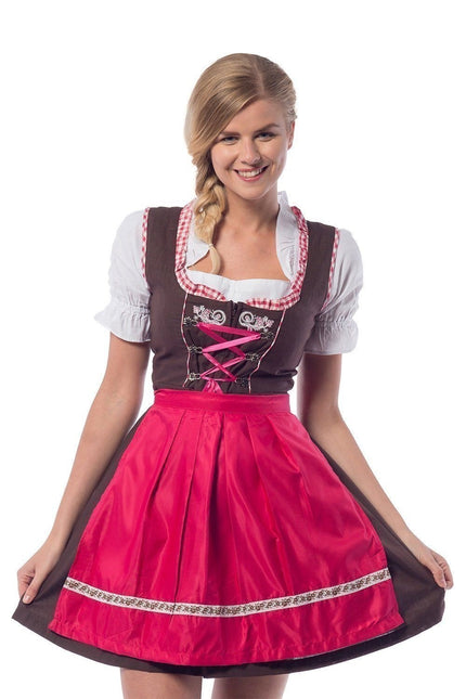 Dirndl Jurk Oktoberfest Roze 3 delig