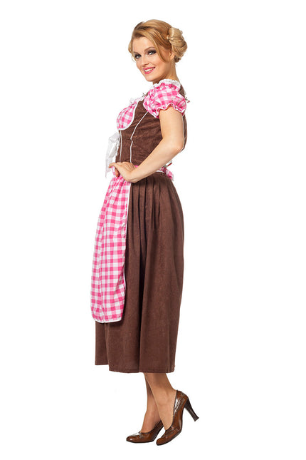 Roze Dirndl Jurk Oktoberfest Dames Lang