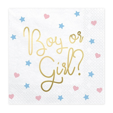 Gender Reveal Servetten Boy Or Girl 33cm 20st