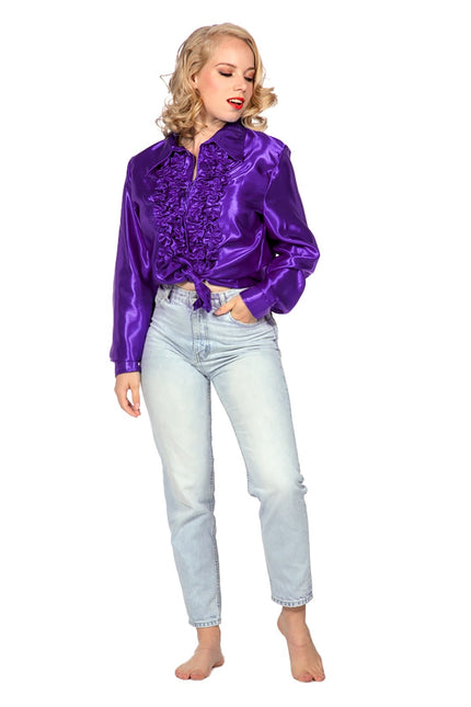 Disco Blouse Ruches Paars