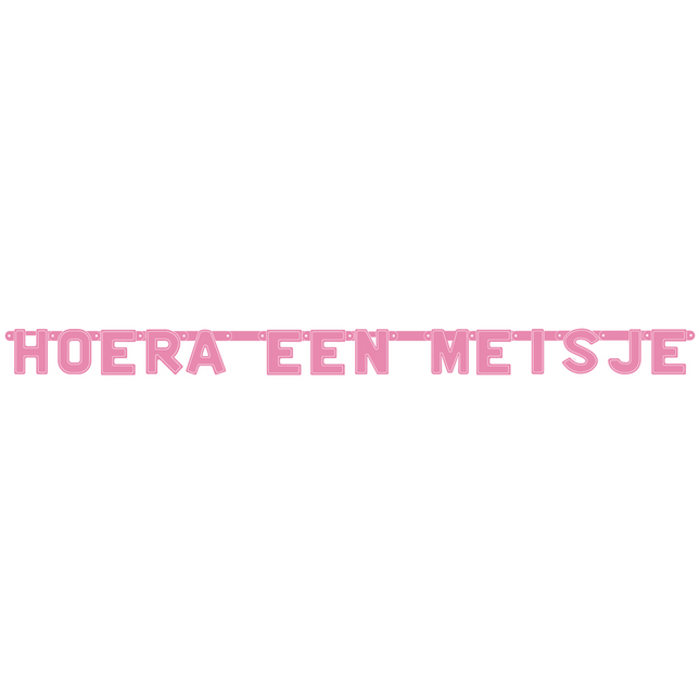 Roze Letterslinger Hoera Een Meisje