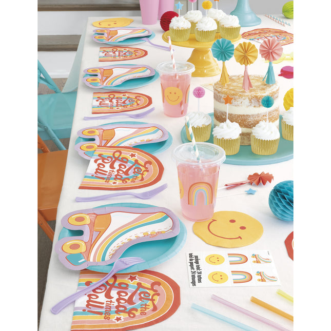 Gekleurde Cupcake Toppers Mini Waaier Met Kwastjes 8st