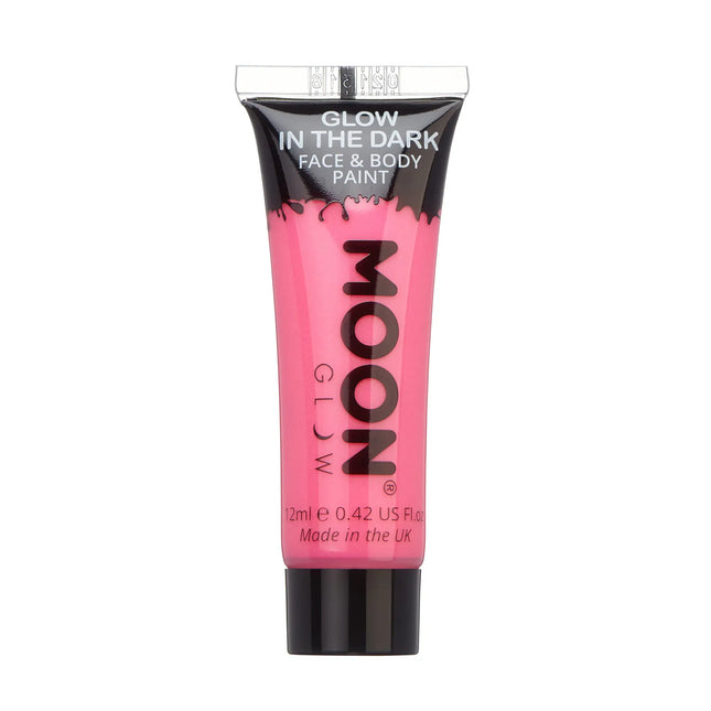 Moon Glow Glow in the Dark Face Paint Pink 12ml