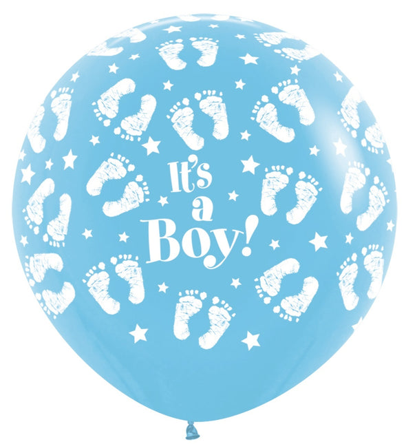 Ballonnen It's a Boy Footprint Light Blue 039 91cm 2st