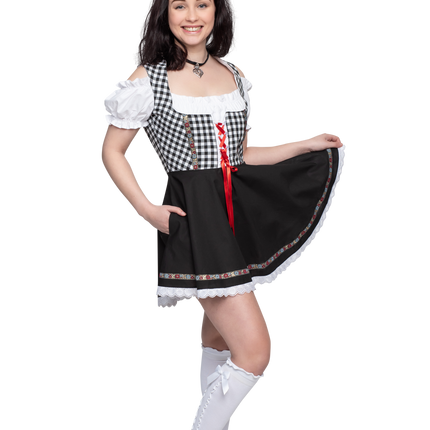 Oktoberfest Dirndl Jurk Oktoberfest Zwart Wit Dames