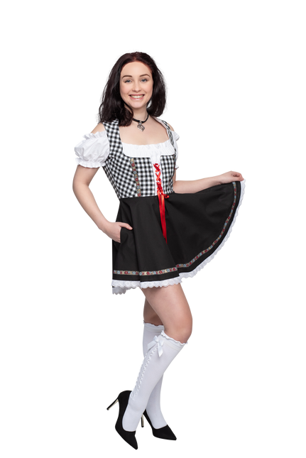 Oktoberfest Dirndl Jurk Oktoberfest Zwart Wit Dames