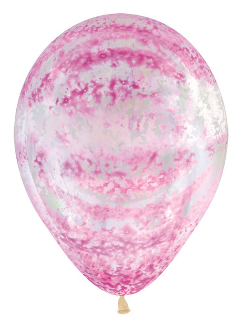 Ballonnen Graffiti Pink Crystal Clear 30cm 25st