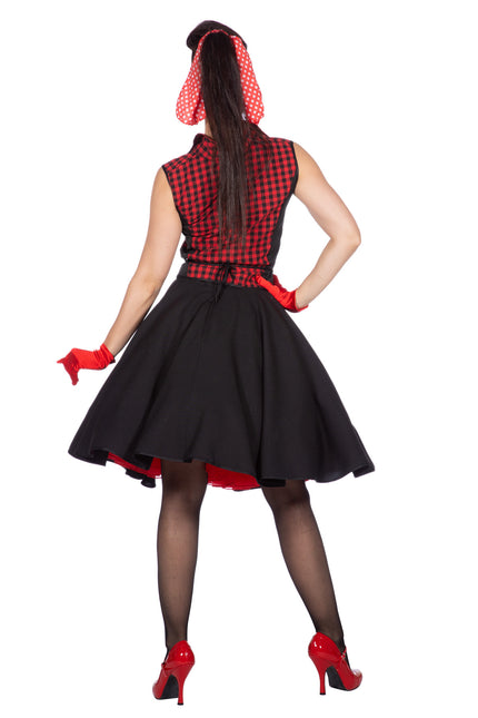 Rock N Roll 50S Jurk Zwart Rood Dames