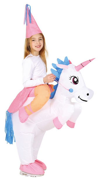 Opblaasbare Unicorn Kostum Kind 7/9 jaar