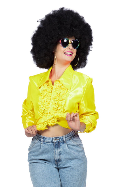 Disco Blouse Ruches Lime Groen