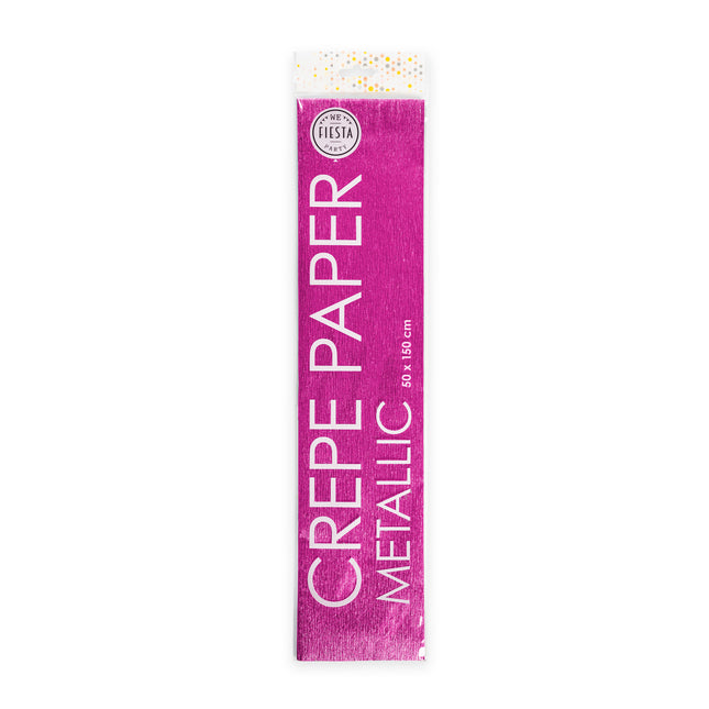 Crepe Papier Metallic Roze 50cm 1,5m