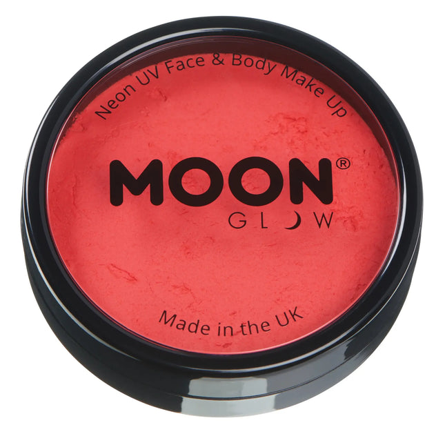 Moon Glow Neon UV Pro Face Paint Intense Red 36g