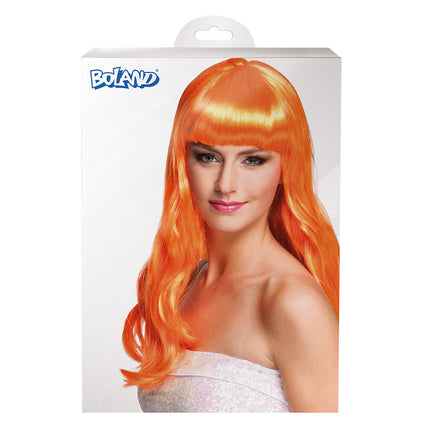 Pruik Lang Haar Oranje