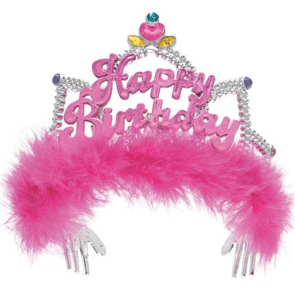 Prinsessen Kroontje Happy Birthday Roze