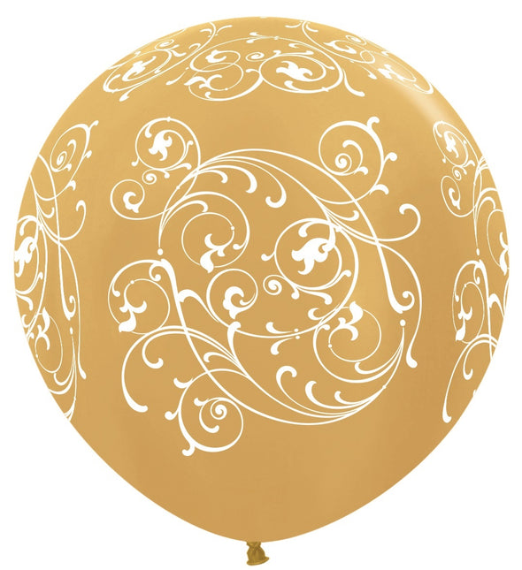 Ballonnen Filigree Metallic Gold 91cm 2st