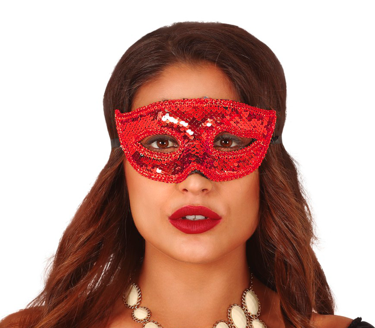 Rood Masker Pailletten