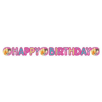 Letterslinger Happy Birthday Paarden 1,8m