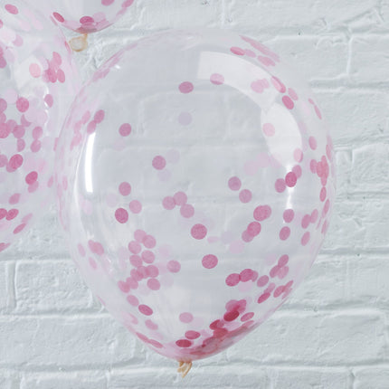 Roze Confetti Ballonnen 30cm 5st