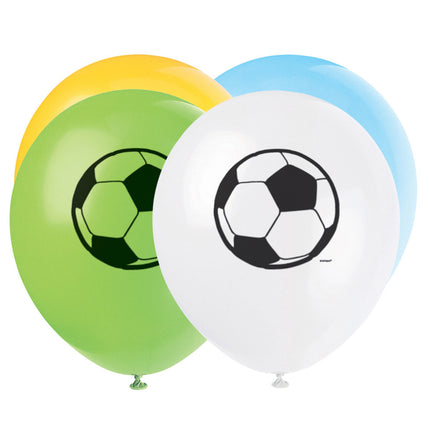 Voetbal Ballonnen Gekleurd 30cm 8st