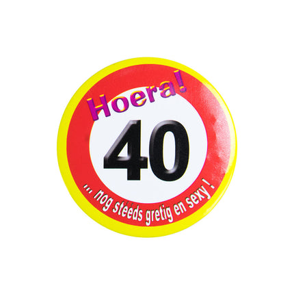 Button 40 Jaar Verkeersbord 5,5cm