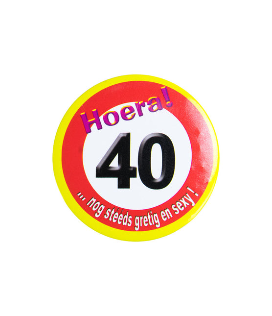 Button 40 Jaar Verkeersbord 5,5cm