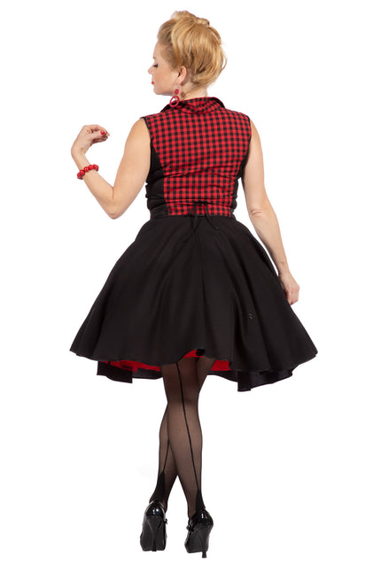 Rock N Roll 50S Jurk Zwart Rood Dames