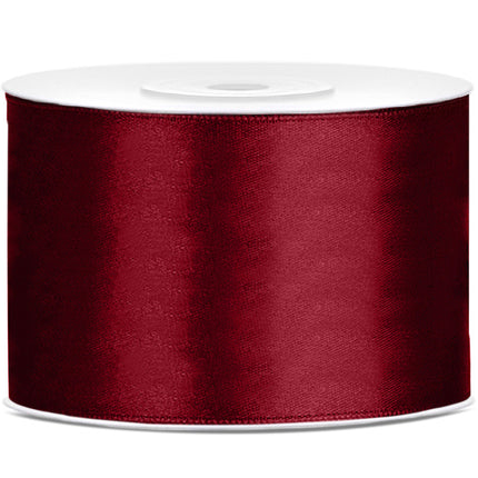 Satijn Lint Bordeaux Rood 50mm 25m