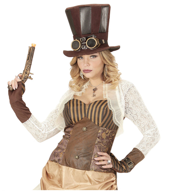 Hoed Steampunk Hoog Met Bril