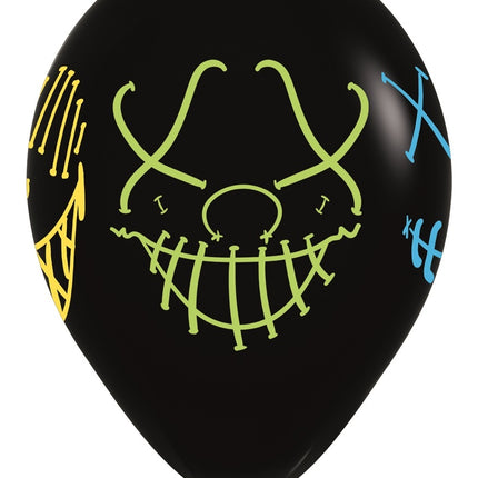 Ballonnen Masks Neon Ink Black 30cm 25st