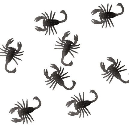 Zwarte Halloween Tafeldecoratie Schoerpioenen 6cm 7st