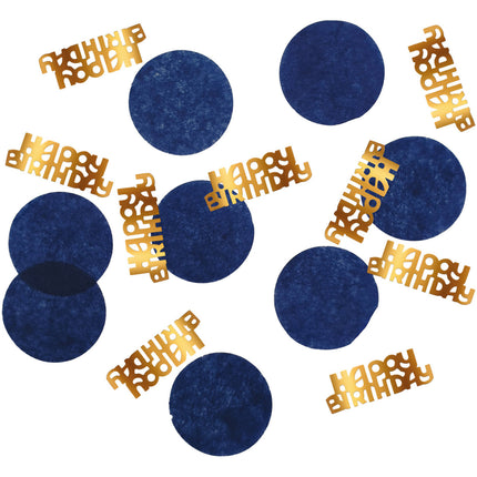 Happy Birthday Tafelconfetti Blauw 2,4cm 25gr