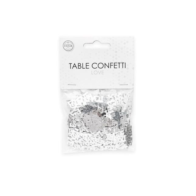 Tafelconfetti Love Zilver