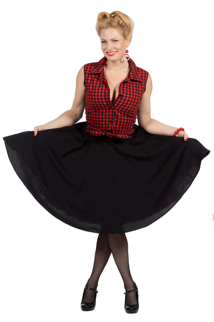 Rock N Roll 50S Jurk Zwart Rood Dames